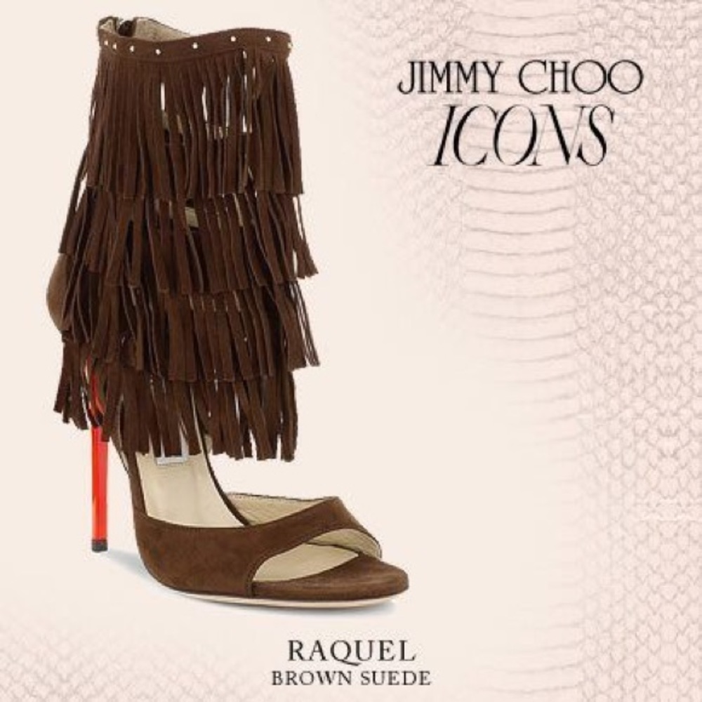 JIMMY CHOO Icons Collection ‘Raquel’ Fringe Heels